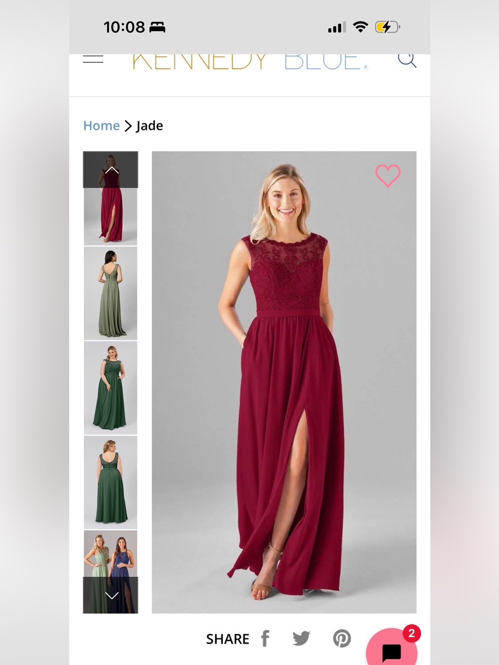 Kennedy Blue Jade Sleeveless Lace Bodice Claret Bridesmaid Dress